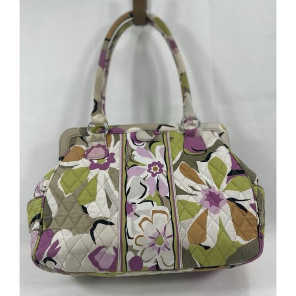 Vera Bradley Handbags - Vera Bradley Priscilla Pink Purse, Frame Bag, Soft Pink White Magnetic, Retired